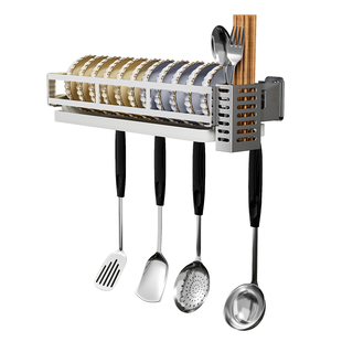 304不锈钢厨房置物架免打孔壁挂式水槽上碗盘碗碟收纳架沥水碗架