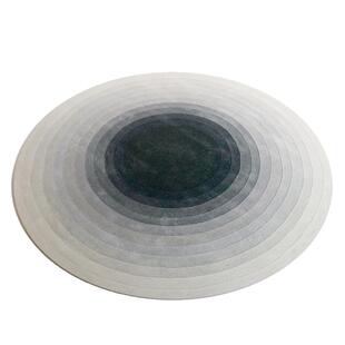 现代简约圆形地毯高级轻奢客厅黑白灰摇椅转椅地垫免洗隔音书房垫