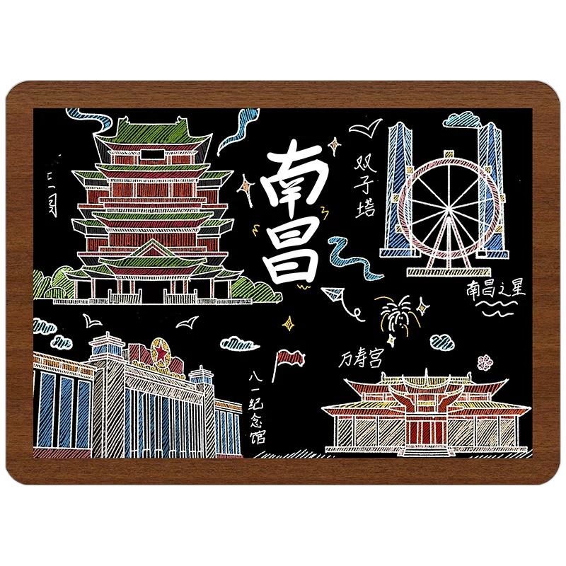 南昌文创冰箱贴2026新款个性创意江西国潮滕王阁木质磁吸性纪念品