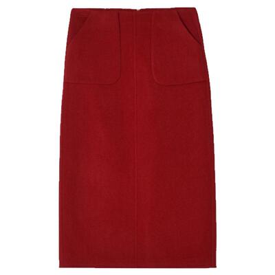 包臀中长裙含羊毛半身裙