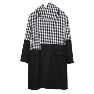 原创男装英伦港风个性千鸟格子潮流秋冬季外套毛呢子大衣男中长款