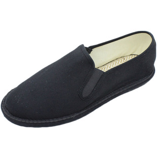 老北京布鞋男士纯黑千层底休闲鞋软底透气单鞋社会青年懒人开车鞋