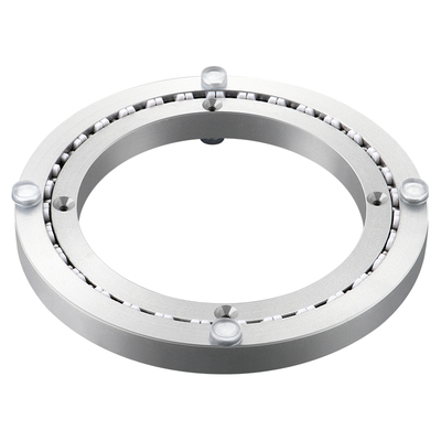 消音铝合金玻璃实木手动餐桌转盘