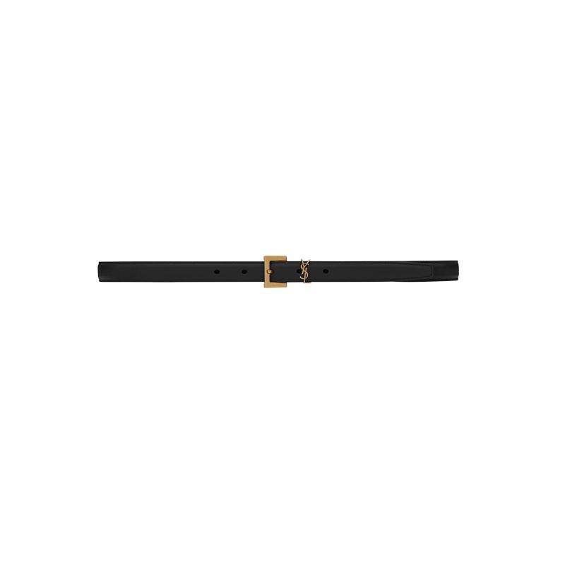 【自营】YSL/圣罗兰女士皮带腰带黑色经典款logo字母百搭节日礼物