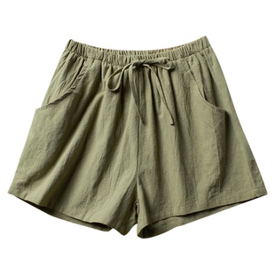 Solid color casual elastic waist shorts 纯色休闲松紧腰短裤女