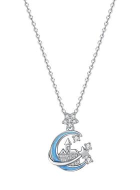 星月城堡项链925纯银女锁骨链