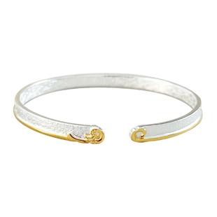 银手镯女纯银9999国风描金银镯子送妈妈2025新款生日礼物实用银饰