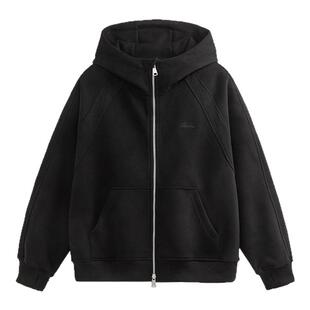 @港仔文艺男 420g重磅双拉链连帽开衫卫衣男秋冬美式运动帽衫外套