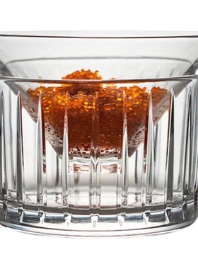 BERHE捷克进口水晶玻璃日式盛鱼子酱圆形碗碟套装高档餐厅家用