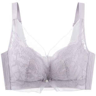 小乔如水1525内衣女薄款文胸无钢圈无海绵大胸显小聚拢调整型胸罩