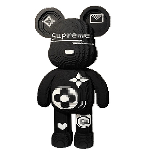 1米超大暴力熊积木熊潮玩益智拼装拼搭积木玩具家居摆件生日礼物