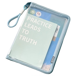 三年二班 新款简约手提文件袋拉链式高颜值大容量试卷收纳袋小学初中生专用考试收纳包作业补习袋a4试卷夹