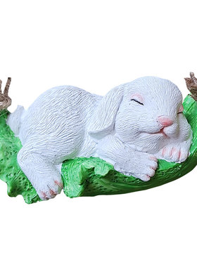 秋千卡通风兔子树脂造景园艺挂饰