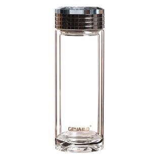 格亚双层玻璃杯男士茶杯商务钛滤网公职人员水杯隔热杯子泡茶杯