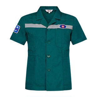 急诊科护士衣服120急救中心工作服夏女墨绿色院前救护车司机服装