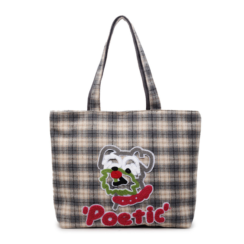 休闲大容量帆布包包女2025新款潮时尚手提袋通勤托特包上课单肩包