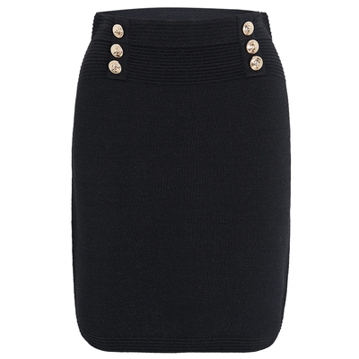 KD黑色针织半身裙气质