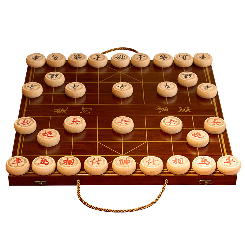 中国象棋实木高档便携折叠棋盘大号木质成人套装儿童学生送长辈