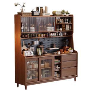 北欧餐边柜实木茶水柜家用餐厅一体靠墙高柜客厅简约碗柜储物酒柜