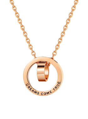 仲夏之晶环环相扣轻奢双环项链女