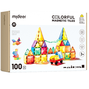 mideer弥鹿磁力片儿童益智玩具生日玩具益智拼装彩窗积木礼物1盒