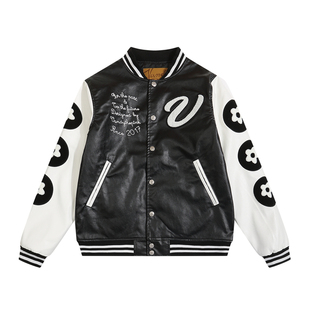 Vandythepink朴宰范同款夹棉外套美式高街男女宽松刺绣棒球服夹克