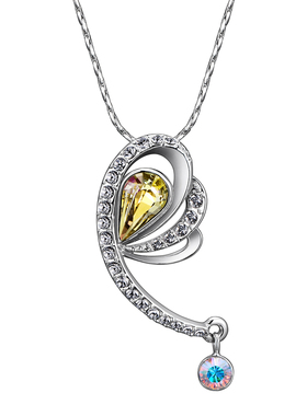 伊泰莲娜合金仿水晶蝴蝶女项链