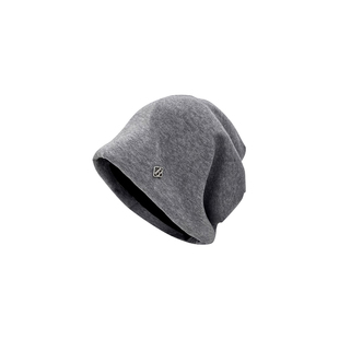 冷帽高级感金属小标女士秋冬2025新款宽松保暖针织小众包头堆堆帽