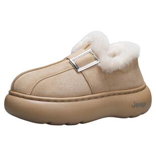 JEEP女鞋冬季雪地靴女冬2025新款雪靴加绒冬鞋保暖棉鞋厚底棉鞋子
