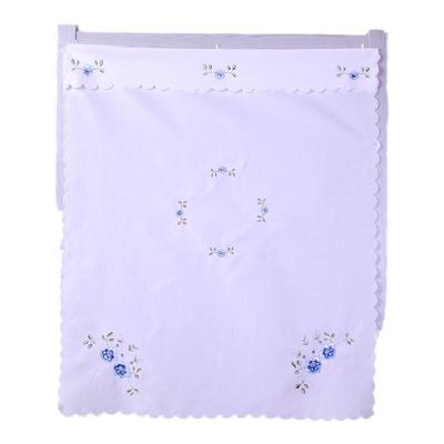 卧室门帘半帘布艺四季绣花老式布