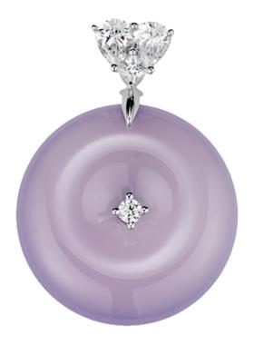 高冰紫玉髓平安扣吊坠女925银