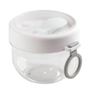 舍里 沙拉杯隔夜燕麦杯带盖密封便携带勺早餐杯牛奶酸奶麦片罐子