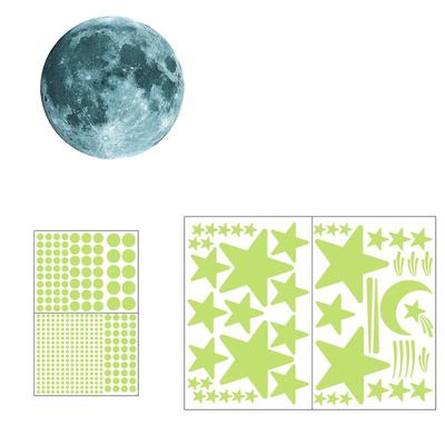 儿童房装饰夜光墙贴月球星星荧光