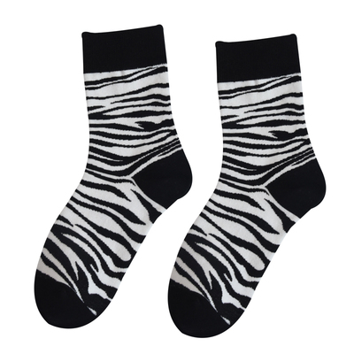 网红ins潮奶牛条纹高腰中筒袜