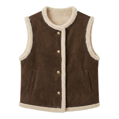 小个子羊羔毛马甲秋冬