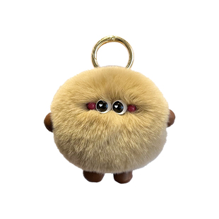 真獭兔毛可爱小面包汽车钥匙扣挂件ins毛绒公仔玩偶包包书包挂饰