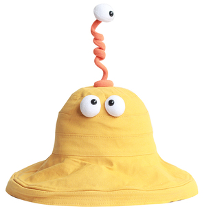 皮洛姆plumo原创棉麻渔夫帽男女大檐防晒遮阳帽春夏 萌可爱扭扭帽