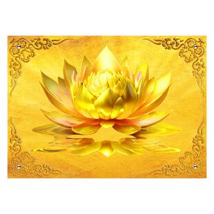 金色莲花荷花墙纸布佛字背景禅意莲花壁画定制禅房寺庙佛堂家壁纸