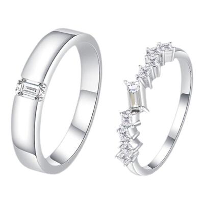 Topmiya情侣结婚pt950铂金对戒