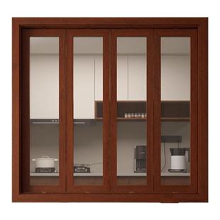 实木折叠窗中古风推拉窗上下左右窗户推拉定制室内窗厨房窗户