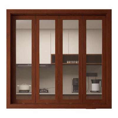 实木定制中古风推拉折叠窗