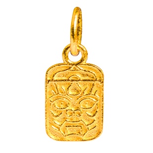 18k金吊坠单坠藏式扎基拉姆女财神黄金配件配饰小吊坠小滴溜提溜