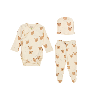 小熊牛角包婴儿童包屁衣连体衣