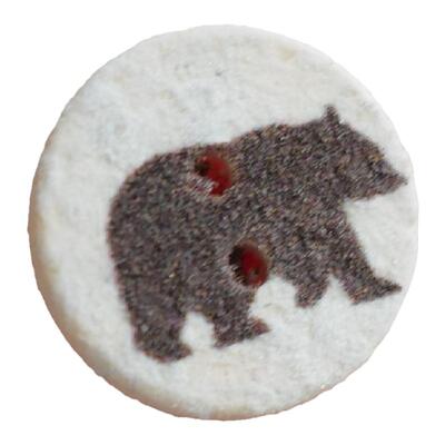 浅色椰壳棕色北极熊图案纽扣