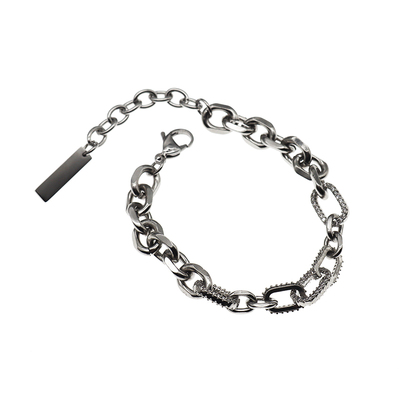 男生钛钢锆石美式项链