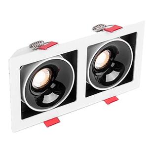 超薄方形射灯嵌入式一头二头三头双头格栅灯3CM厚度防眩光COB暗装