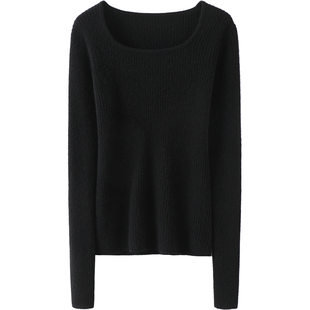 品味出众！好搭配！100%山羊绒衫女圆领修身纯羊绒毛衣针织打底衫