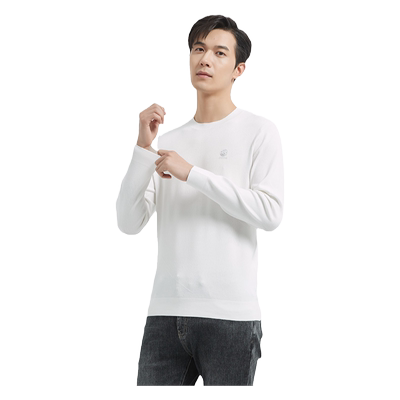 古鲨冰丝圆领简约柔软毛衣