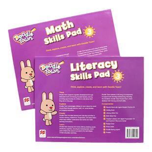 麦克米伦涂鸦小镇 Doodle town 3级 幼儿英语数字书/识字书 Math Skills Pad/Literacy Skills Pad 进口原版3-6岁儿童启蒙英文