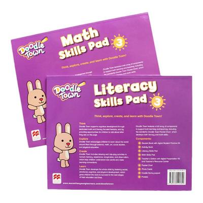 麦克米伦涂鸦小镇 Doodle town 3级 幼儿英语数字书/识字书 Math Skills Pad/Literacy Skills Pad 进口原版3-6岁儿童启蒙英文